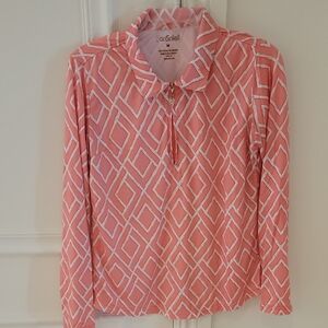 Coral Geometric Women's Top